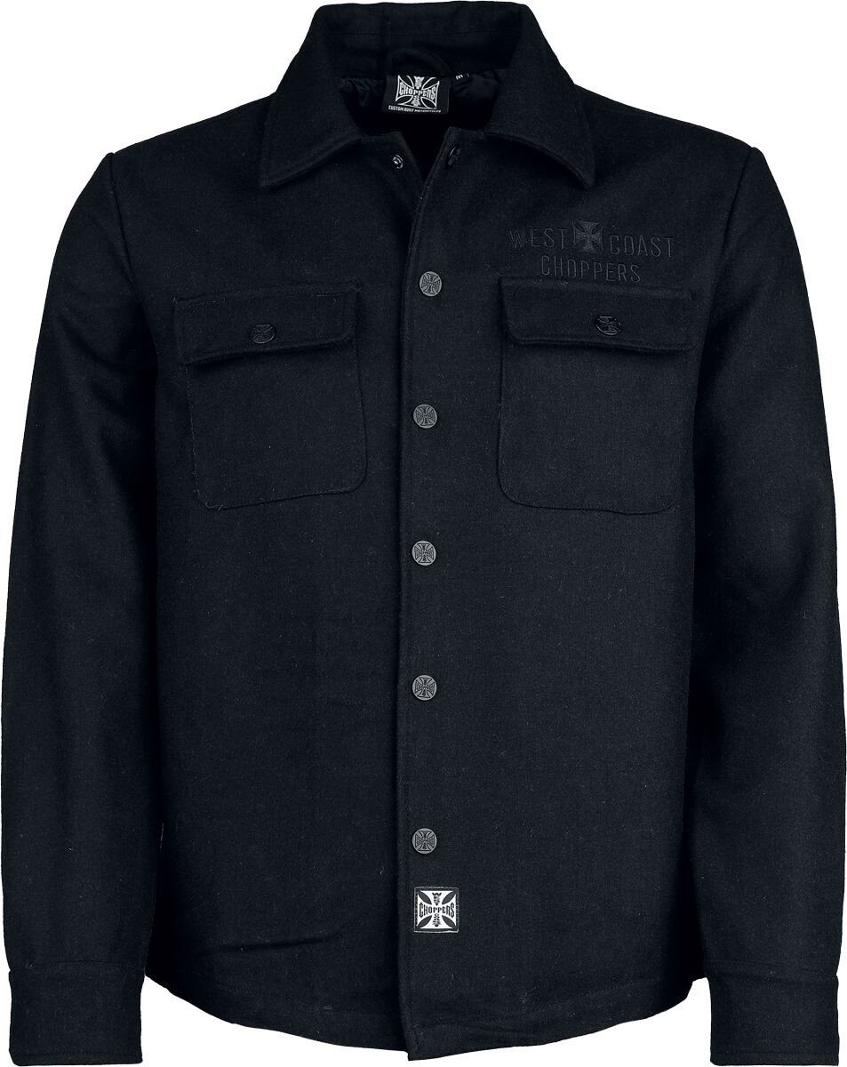 West Coast Choppers WCC WOOL LINED PLAID JACKET - BLACK Heren Bikerjas - zwart - 3XL