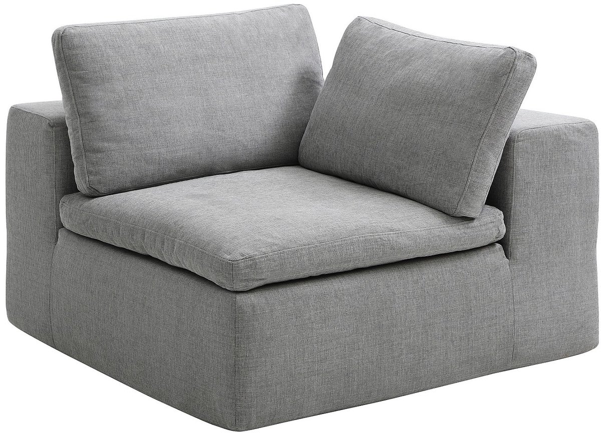 Vente-unique CORTOLINE hoekfauteuil met gecomprimeerde rechterhoek in grijze stof Grijs