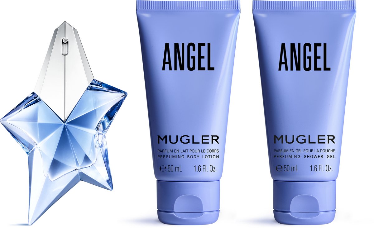 Mugler Angel Eau de Parfum Geschenkset - Angel Eau de Parfum 25ml, Bodylotion 50ml & Douchegel 50ml