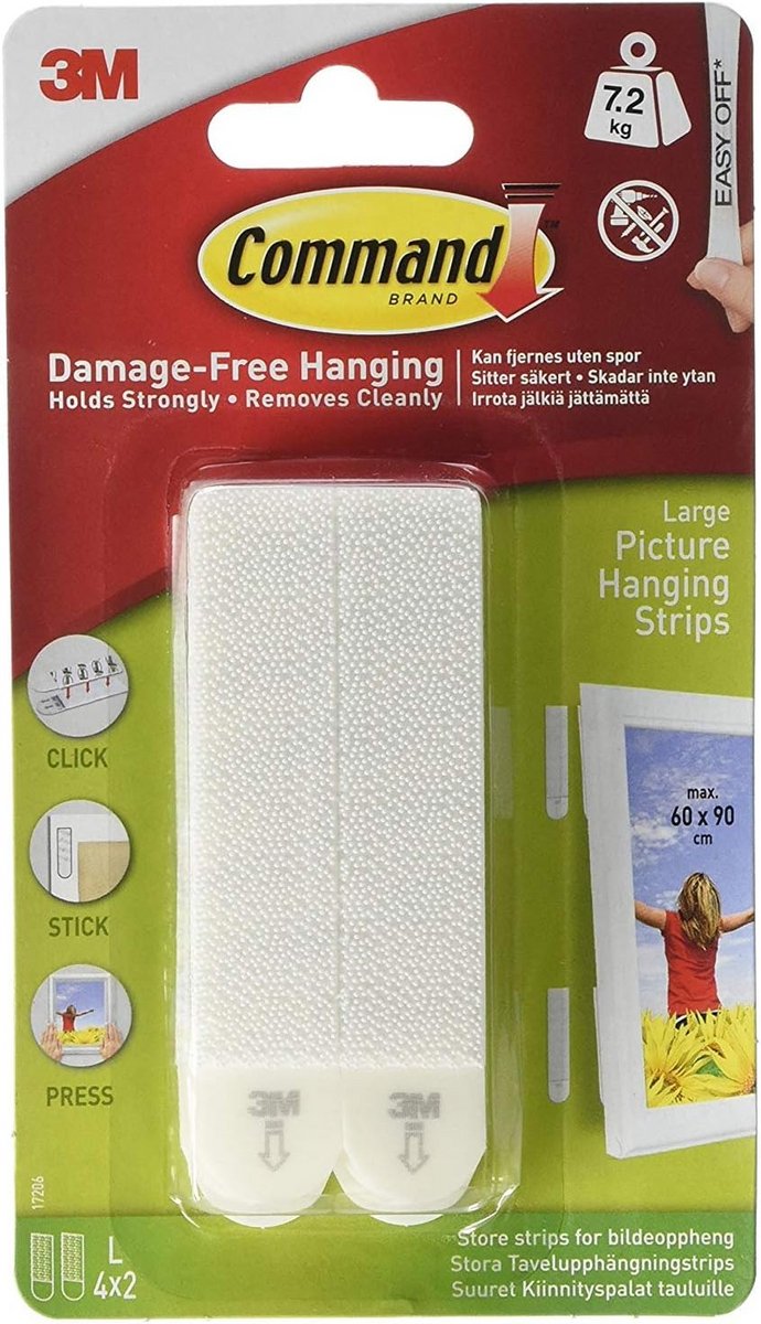 Sterke Zelfklevende Bevestigingsstrips voor Foto's en Lijsten - 3 Meter Wit