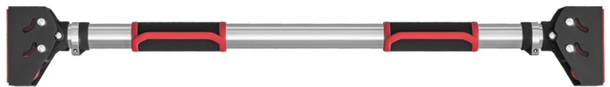 Premium Pull Up Bar - Pull Up Station - Optrekstang Deur - Verstelbaar 75-92 cm - 200kg Draagkracht - Waterpas - Thuis Sporten - Fitness Krachttraining - Home workout - Zwart/Rood