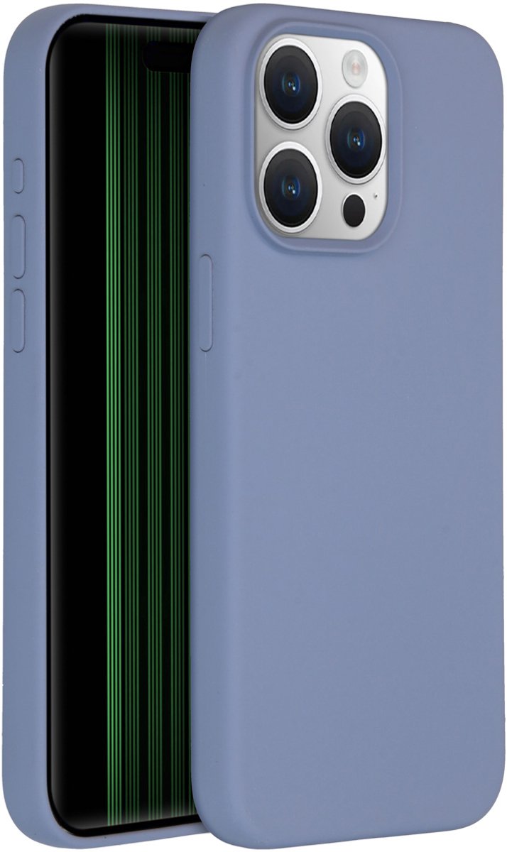 Accezz Hoesje Geschikt voor iPhone 15 Pro Max Hoesje Siliconen - Accezz Liquid Silicone Backcover - grijs