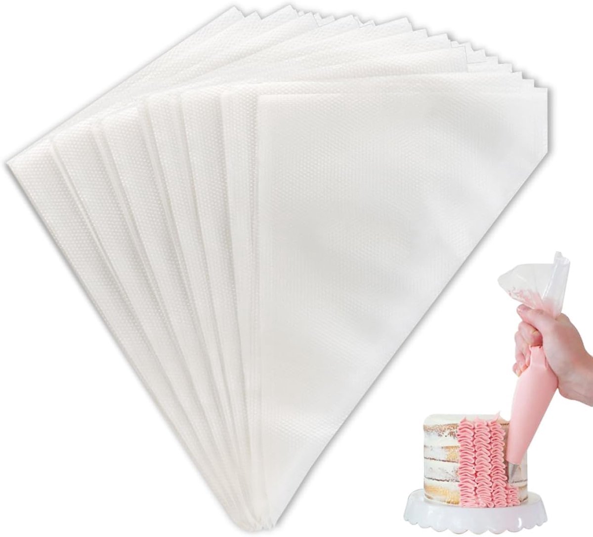 Famanu – spuitzakken 200 stuks 31 x 20 cm, extra dik 0,04 mm, professionele kwaliteit voor taartdecoratie