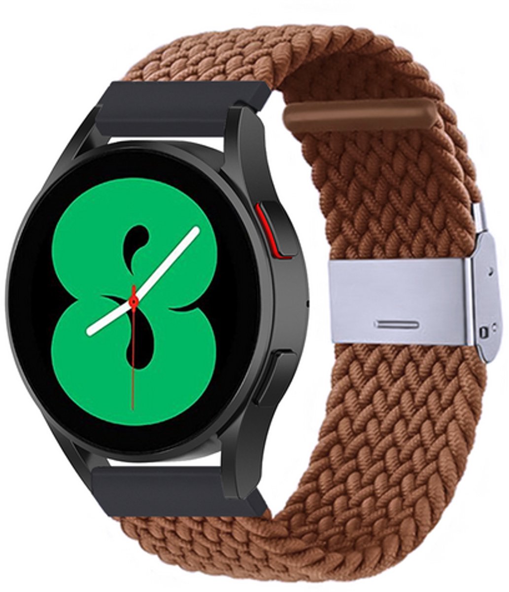 By Qubix - Braided nylon bandje - Bruin - geschikt voor Huawei Watch 5 - 46mm