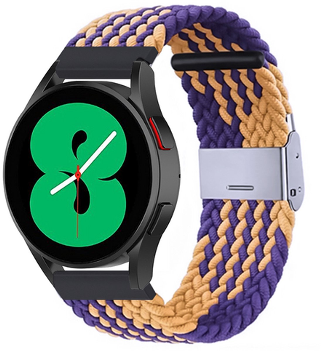 By Qubix - Braided nylon bandje - Oker / paars - geschikt voor Huawei Watch 5 - 46mm