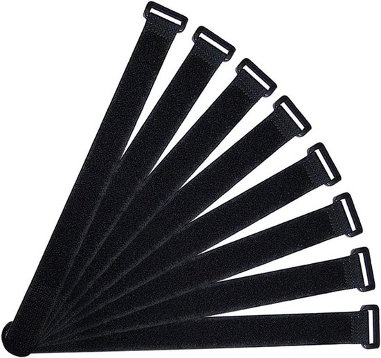 20 stuks nylon kabelbinders 40 x 2 cm zwart - herbruikbare kabelriemen