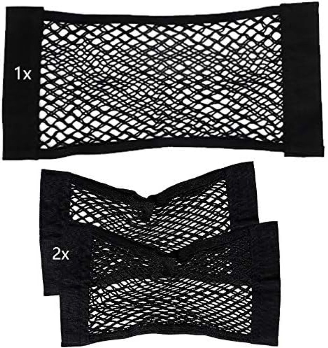 Set van 3 elastische opbergnetten voor auto