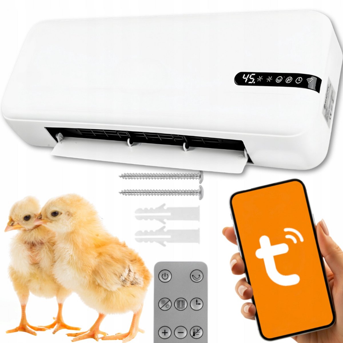 MOZY® - Wandkachel 3.0 - tot 2000W - Wit - met WiFi - met Timer - Open Raam Detectie - Slimme Detectie - Oververhittingsbeveiliging - Eco Modus - Energiezuinig verwarmen zonder gas - Luchtgordijn