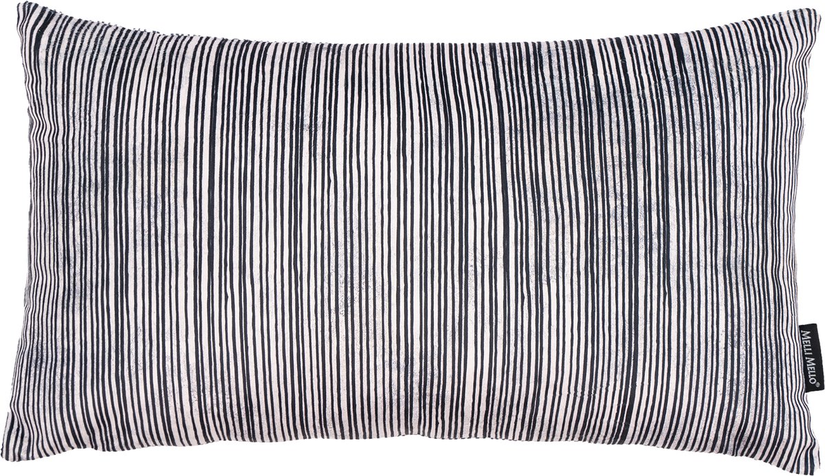 Melli Mello - Walk the Line Sierkussen - 30x50 cm - Wit/Zwart - Modern Design