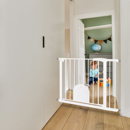 Bettacare Extra Hoog Hek met Kattenluik, Traphekje Zonder Boren, 81.4cm Bettacare Extra Hoog Hek met Kattenluik, Traphekje Zonder Boren, 81.4cm