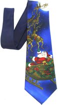 Cravate Sorprese - Cravate de Noël - 100 % soie - Bleu foncé - Père Noël - Cravattes 8 - Cadeau