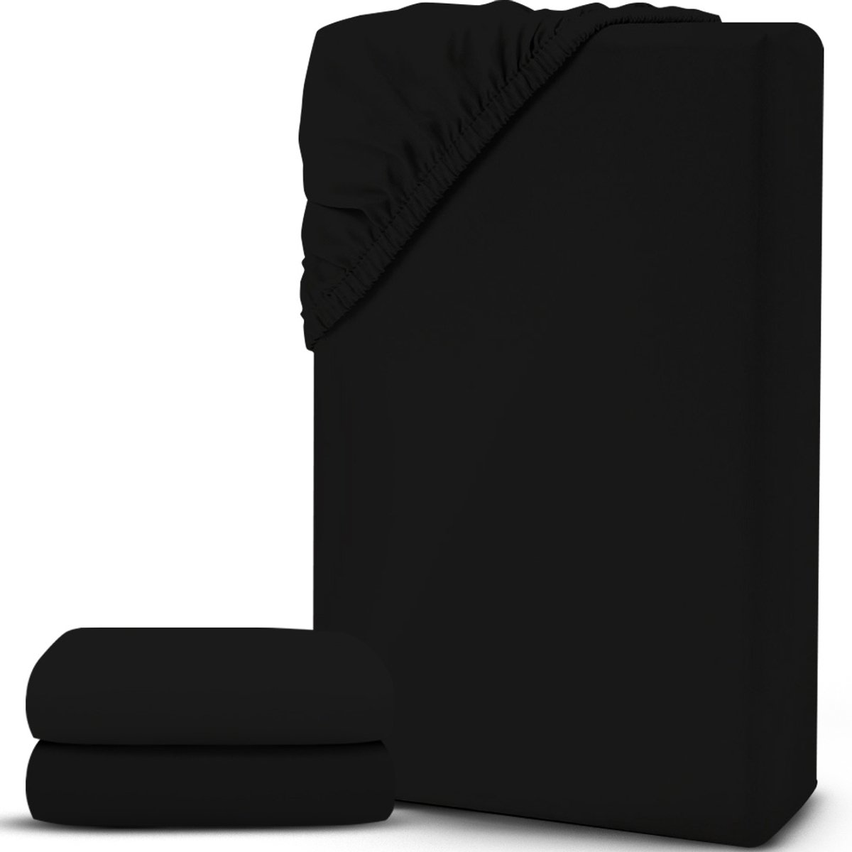 White-Label® Matrasovertrek 90x200 - Dekbedovertrek - Hoeslaken - Matrasbeschermer - Extra Zacht - Zwart
