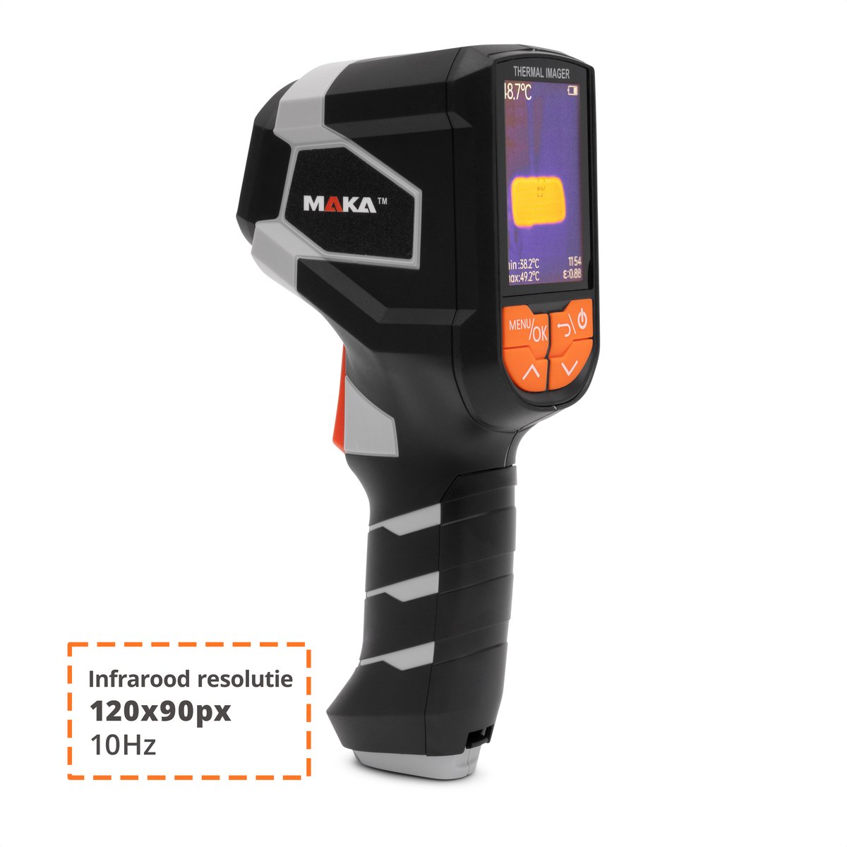 MAKA Digitale Warmtebeeldcamera - -20-400°C - Warmtecamera - 120x90 IR-Pixels