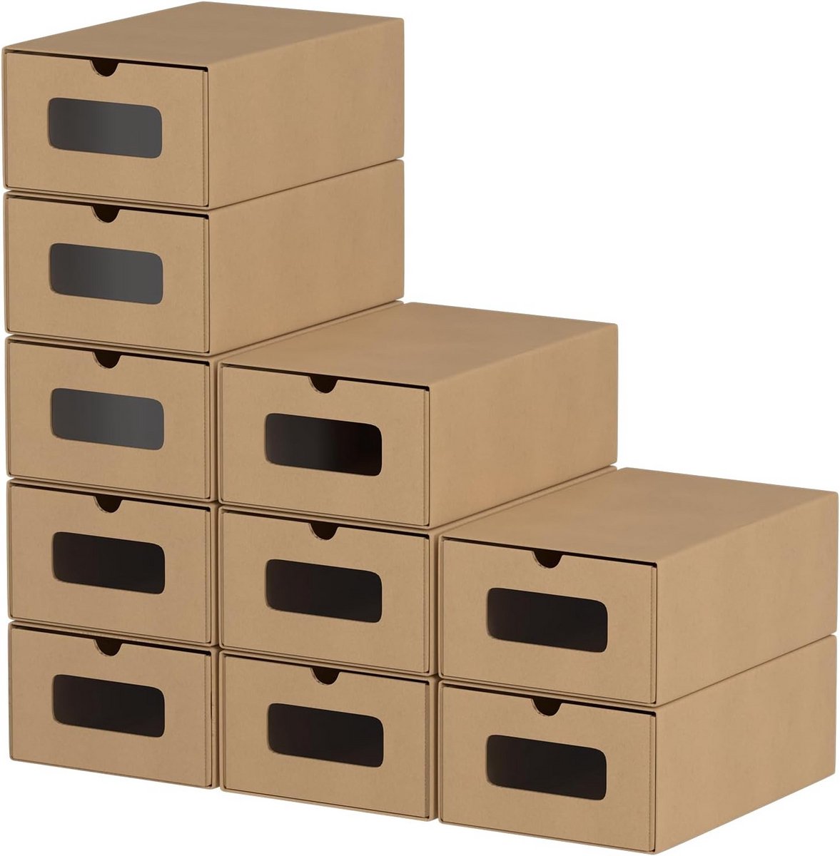 20 Stuks Stapelbare Opvouwbare Schoenenboxes met Kijkvenster voor Maat 45