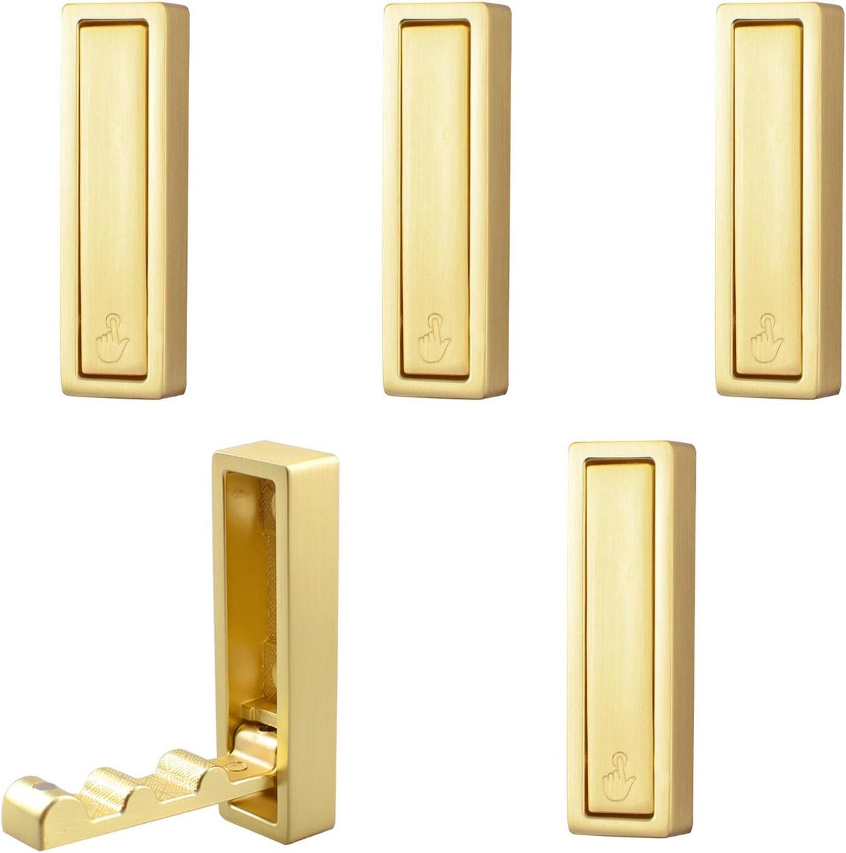 Wandhaken voor jassen - Opvouwbare zinklegering haken - Heavy duty antislip - 5 stuks - Geschikt voor tassen en rugzakken - Brushed Copper