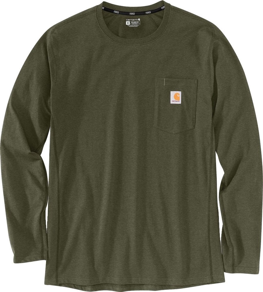 Carhartt Midweight T-shirt met lange mouwen en ‘ Pocket’-print 106656 Basil Heather