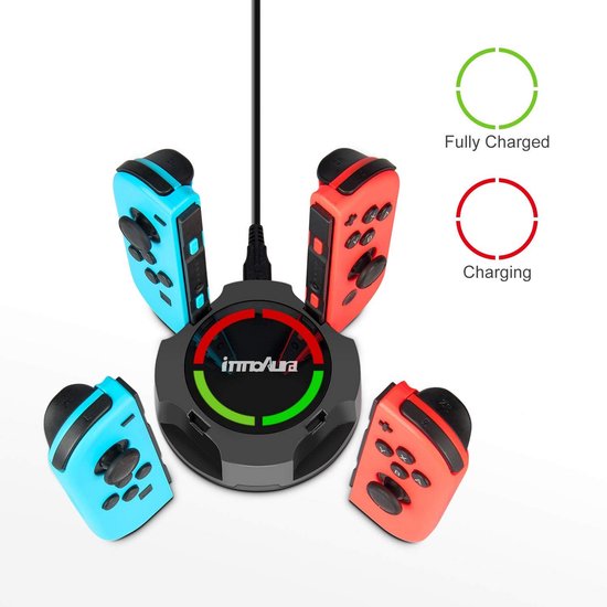 Nintendo Switch Pod Controllers Led Oplaadstation voor 4 Joy-Con Controllers Nintendo Switch / OLED - Met ...