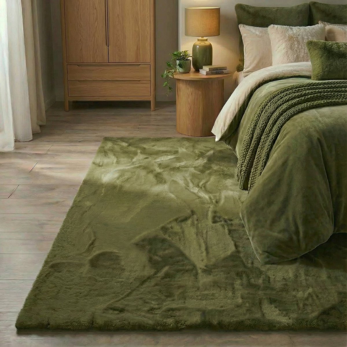 Hoogpolig vloerkleed Extra Zacht Fluffy - Groen 160x230cm Mrcarpet