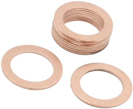 X AUTOHAUX 10 Stuks Koperen Sluitringen – Platte Afdichtring 14 X 20 X 1.5 Mm, Voor Auto, Hydrauliek En Dompelpluggen
