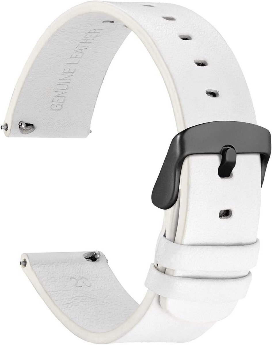 Dunne Platte Horlogeband Leer Vervanging 18mm 20mm 22mm voor Heren en Dames