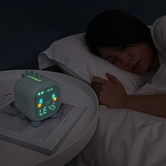 Dinosaurus Kinderwekker met Nachtlampje en Slaaptrainer | Digitaal Alarm voor Kinderkamer — afbeelding 4