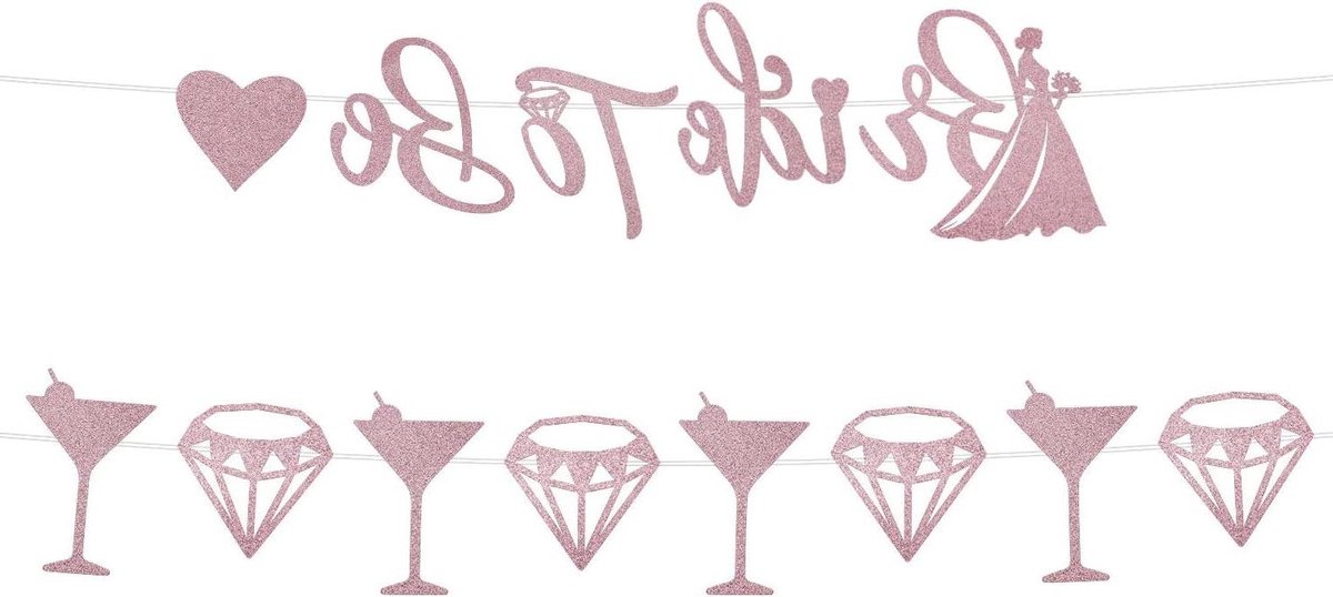 Bruid Aanstaande Banner, Bruidsthema Feestdecoratie Diamanten Bruidskrans Hangende Banners voor Bruidsdouchedecoraties Bruiloft Verlovingsbenodigdheden - Feest - Decoratie - Hangend - Bruiloft - Verlovingsfeest - Roze - Bruidstoilet .