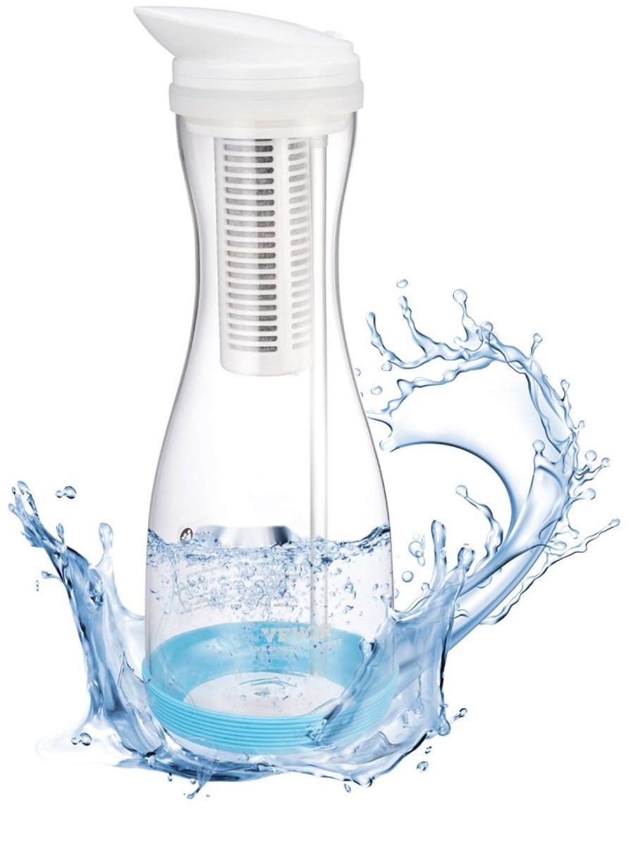 Waterfilterkan - Glazen Dispenser - Geschikt voor koelkastdeur - BPA-vrij - Vermindert chloor, roest, geur, PFOA/PFOS - Filter 3 maanden/800 L - Inhoud 6 kopjes