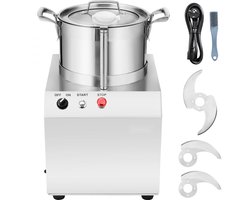 Keukenmachine - Foodprocessor & Groentesnijder - Inhoud 6 L - Voedselveilig RVS - Inclusief 2 S-vormige Messen - Multifunctioneel Hakken & Snijden - Voor Groenten Fruit Noten