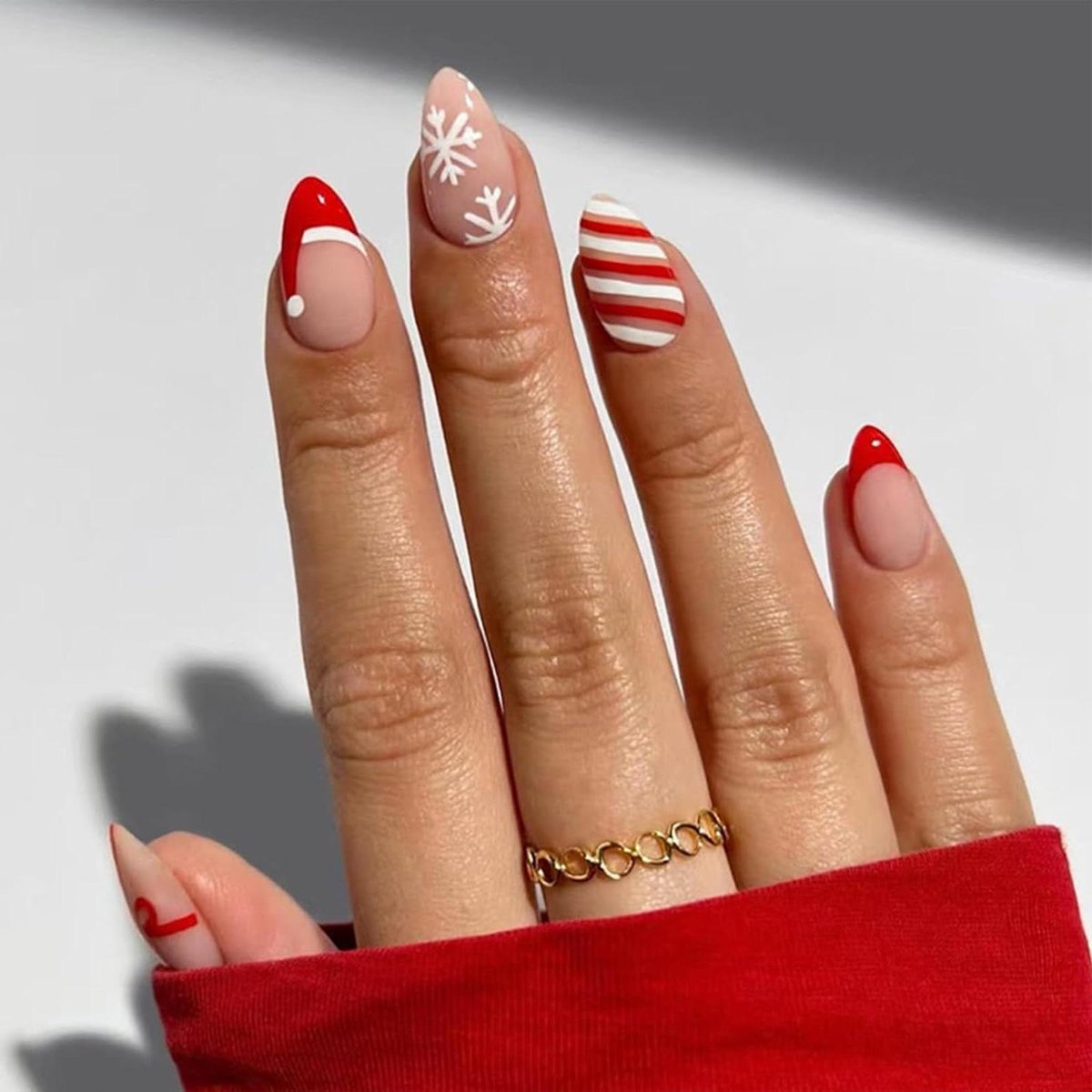 EGoods - 24 stuks kerstnagels met sneeuwvlokken en strikdesign voor vrouwen