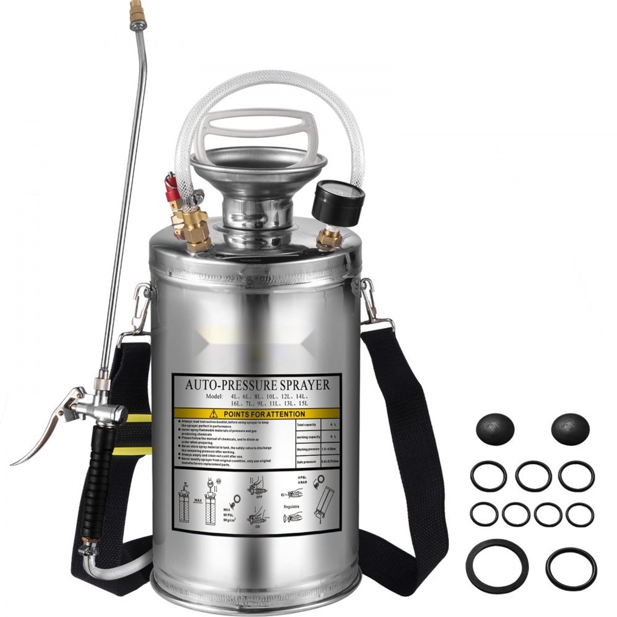 Ultrasone Nevelmachine - ULV Vernevelaar 6L - RVS Behuizing - Verstelbare Nevel - Draagbaar - Voor Reiniging & Desinfectie - Voertuigen & Tapijt - Huis & Tuin
