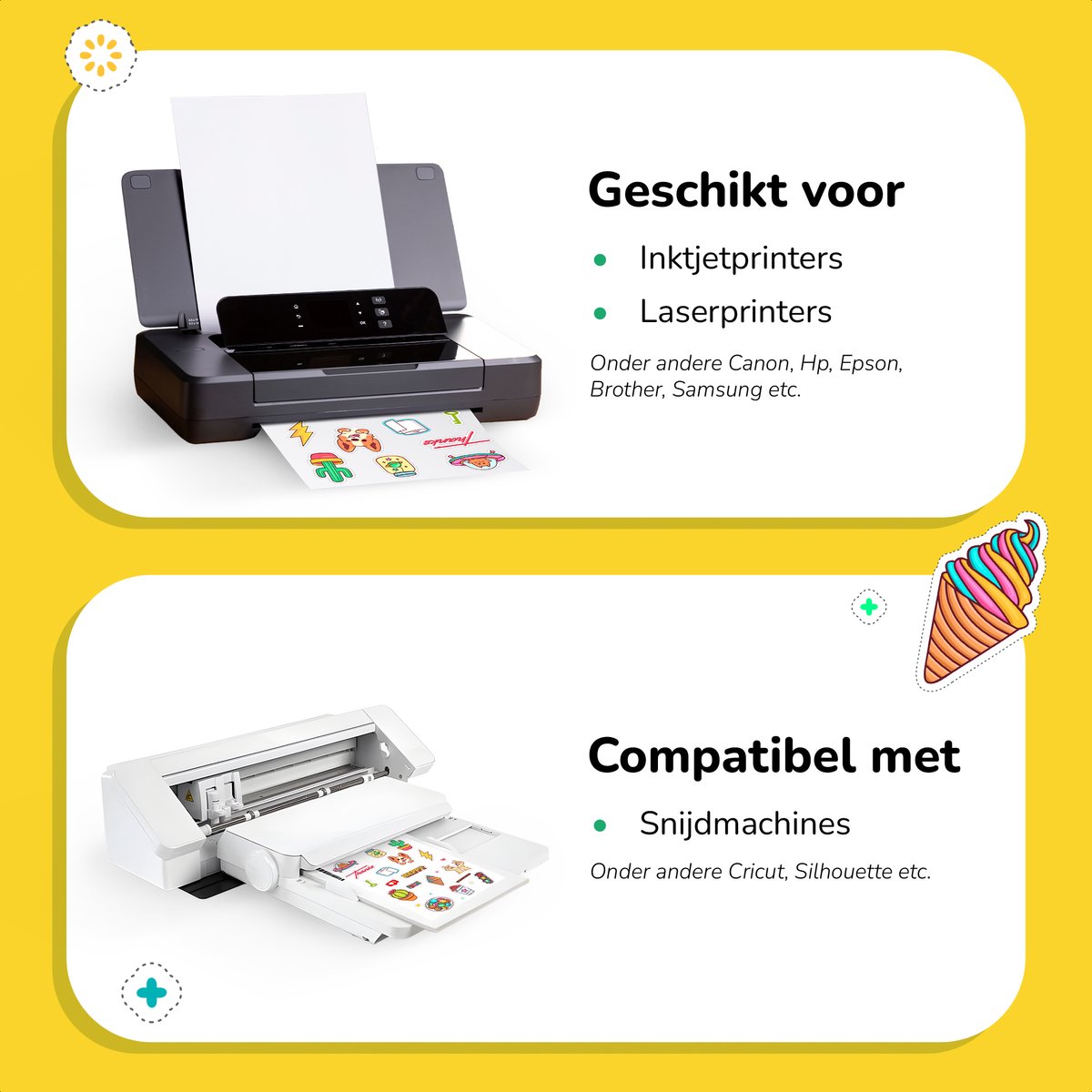 36 Transparante Vinyl Stickervellen A4 – Stickerpapier voor Inkjet & Laser Printer - Geschik voor Snijmachines — afbeelding 3
