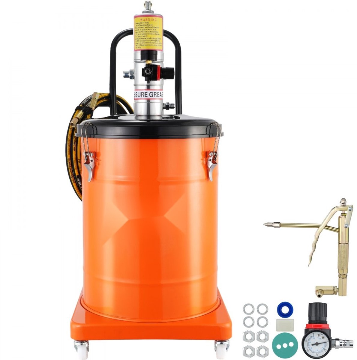 Vetpomp - Pneumatische/luchtbediende smeervetpomp - Capaciteit 40 L - Werkdruk 0,6–0,8 MPa - Bedrijfstemperatuur -20–100 °C - NPT-aansluiting - Geschikt voor NLGI 0–3