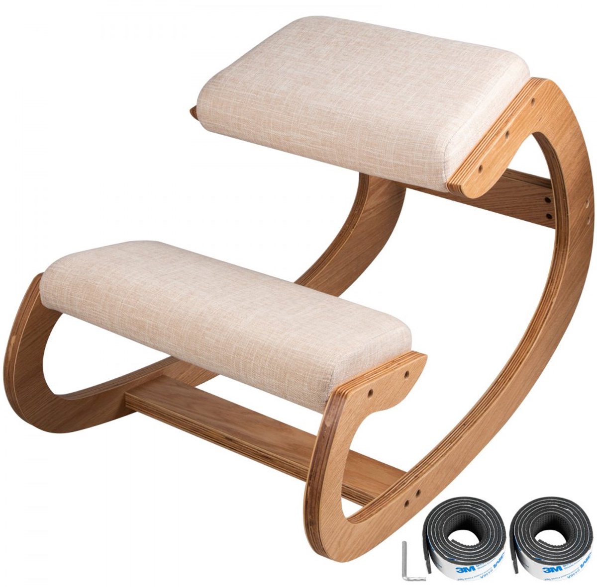 Knielstoel - Ergonomische knielkruk - Met Heupkussen - Bevordert Juiste Houding - Draagvermogen 100 kg - Afmetingen 84 x 53 x 56 cm - Voor Thuiskantoor