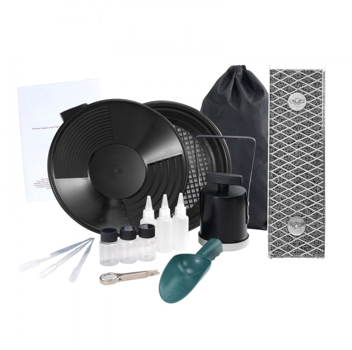 Goudpan Set - Goudpannenset - Aluminium - Ø 22,6 & 30,5 cm - Set Van 2 - Met Riffelbodem - Voor Goudzoeken & Goudwinning