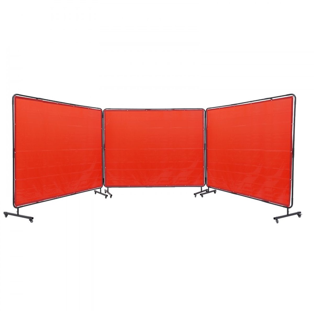 Lasscherm/Lasgordijn - Met Frame - 3-Delig - Afmeting 183 x 244 cm - Vlamvertragend Vinyl - 12 Zwenkwielen (6 vergrendelbaar) - Verplaatsbaar