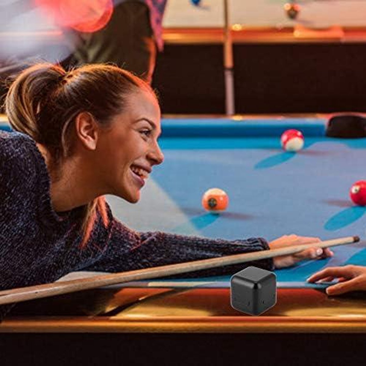 EGoods - Krijthouder voor Snooker en Pool: draagbaar aluminium met tip en krijt - 3 kleuren - houder voor biljartstokken.