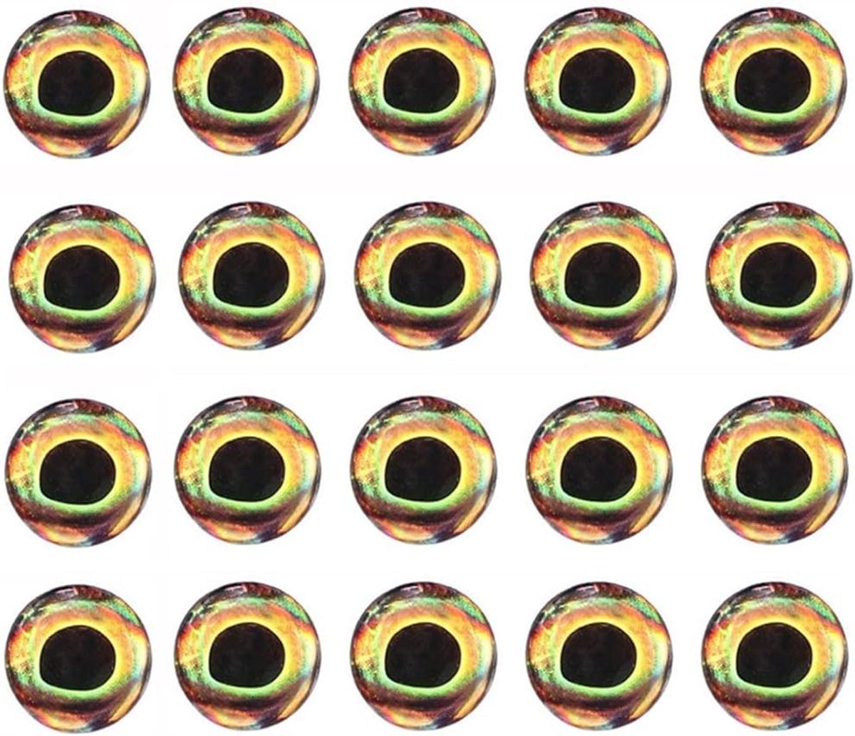 EGoods - Realistische Vissen Ogen voor het maken van Visaas en Vliegbindset - Set van 20 stuks met 4mm ovale Vissen Lokken Eogen - Ambachten en Streamers Accessoires