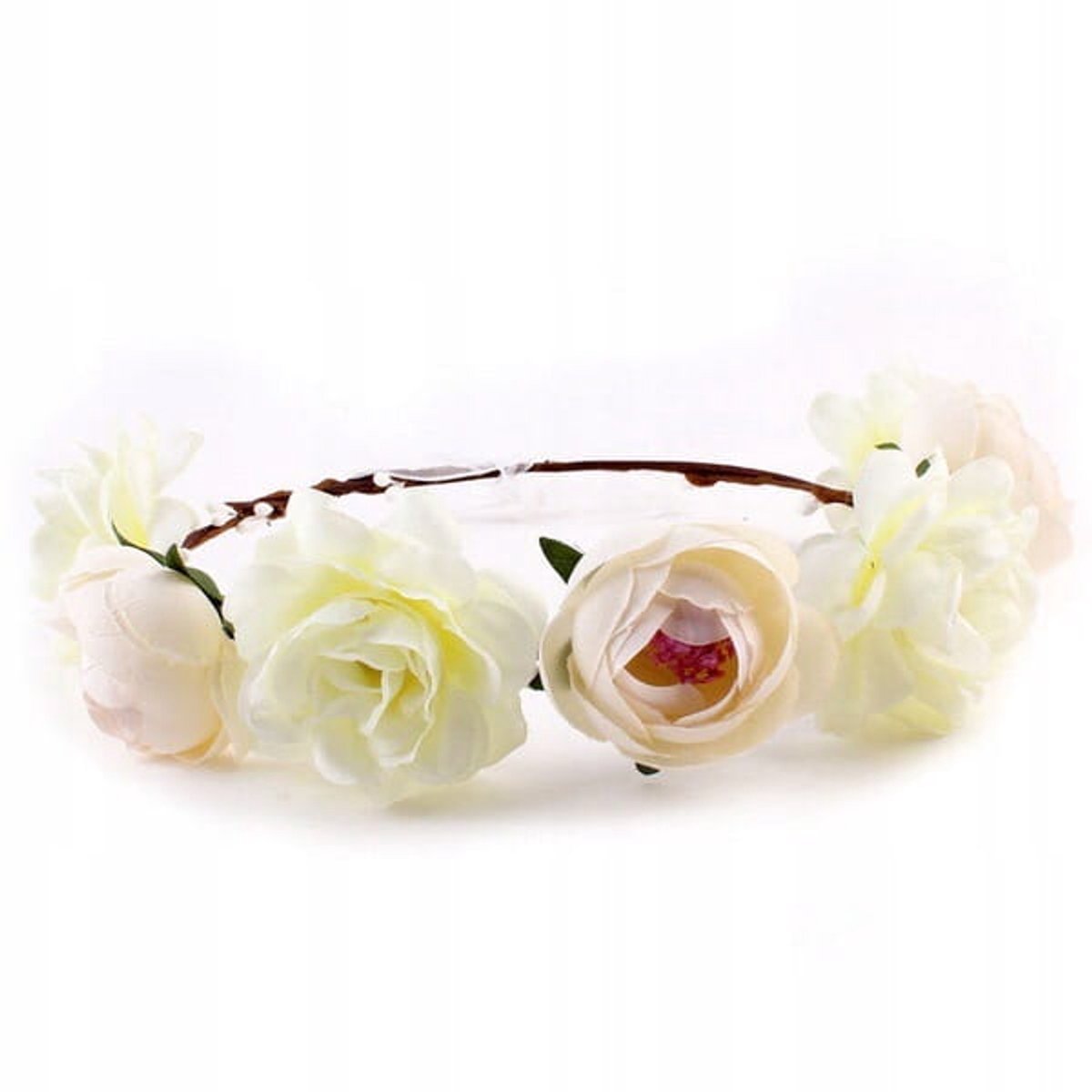 Witte Pioen Bloemen Haarband - Verstelbaar en Elegant