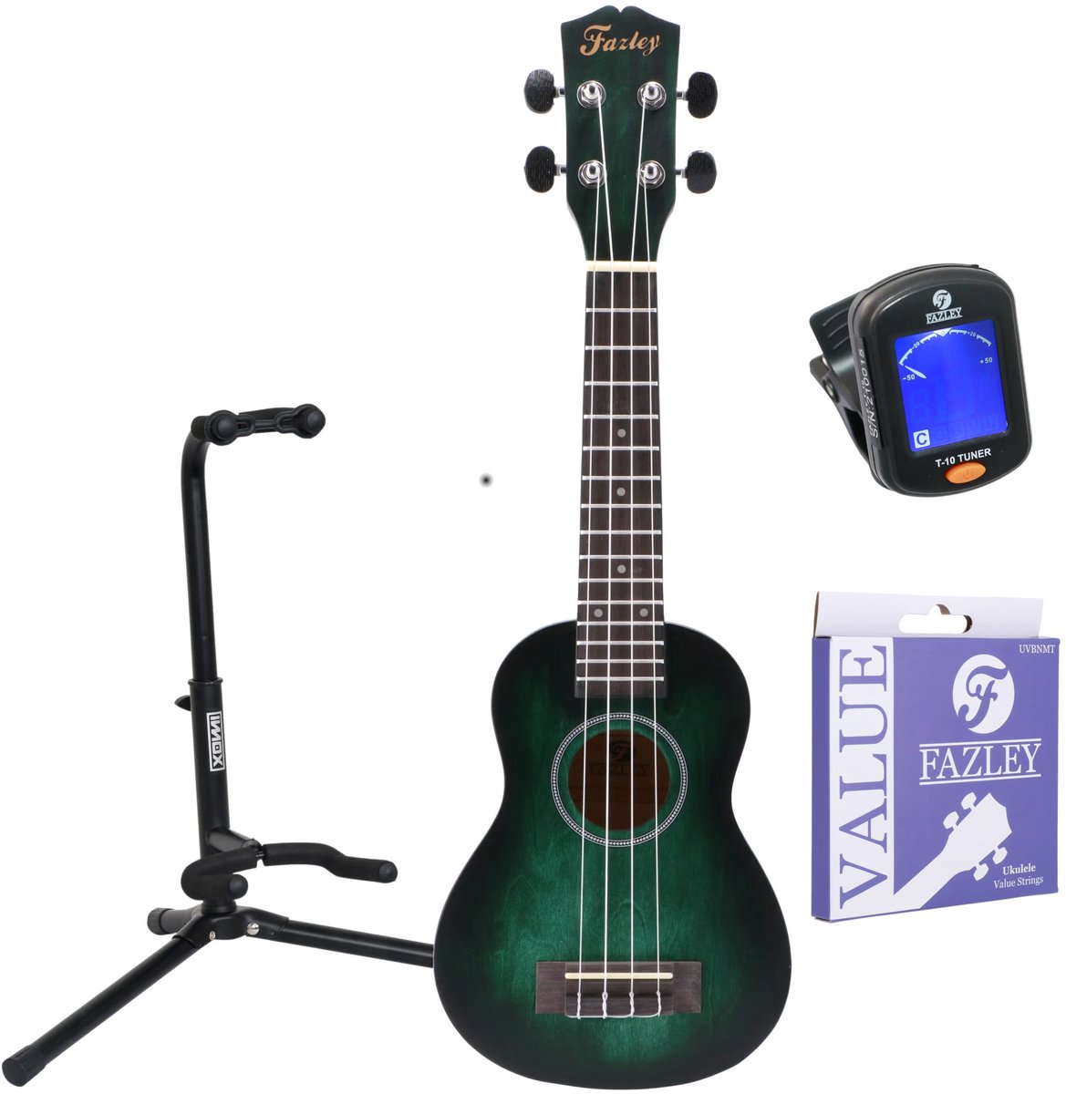 Fazley K5521-COL-G ColourTune sopraan ukelele starterset