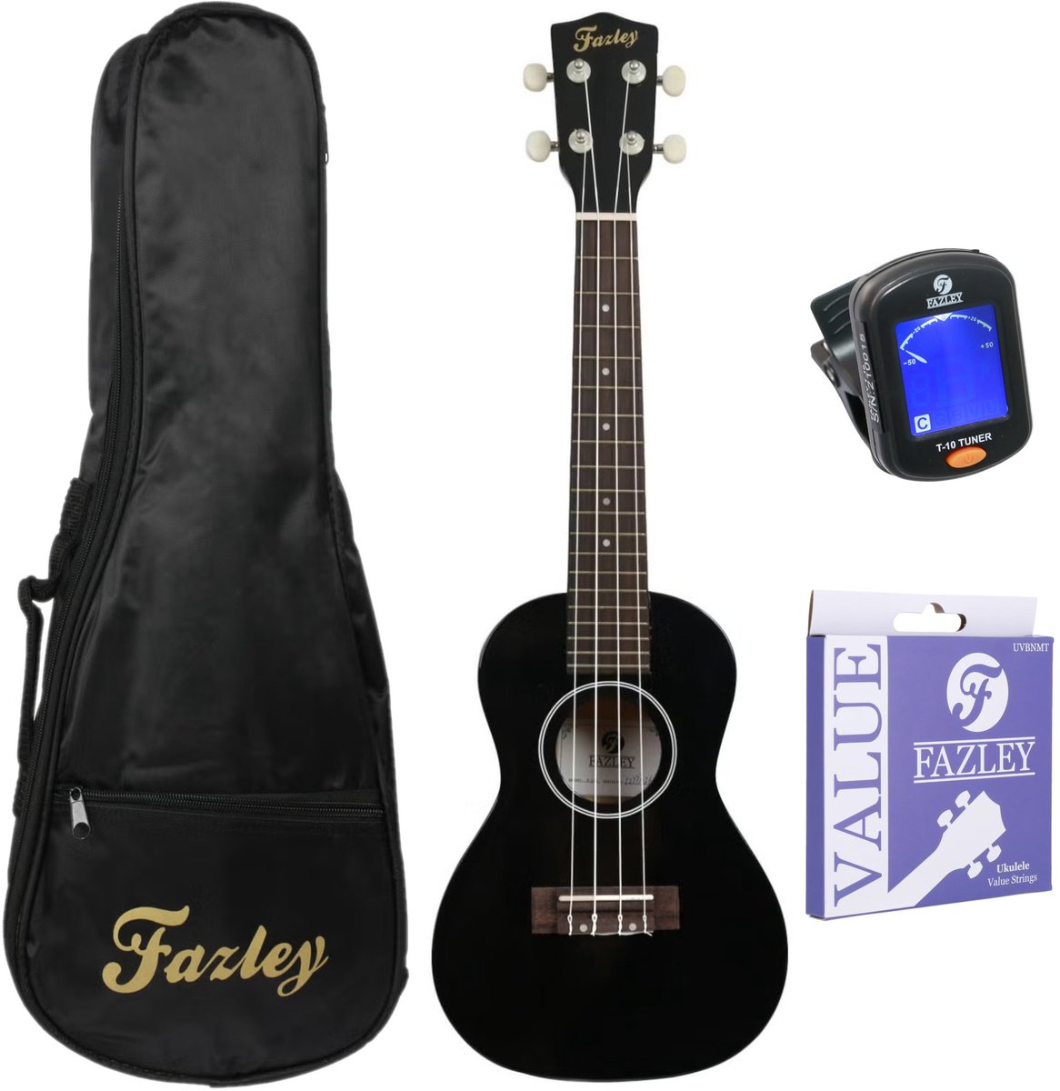 Fazley K23B-W concert ukelele starterset