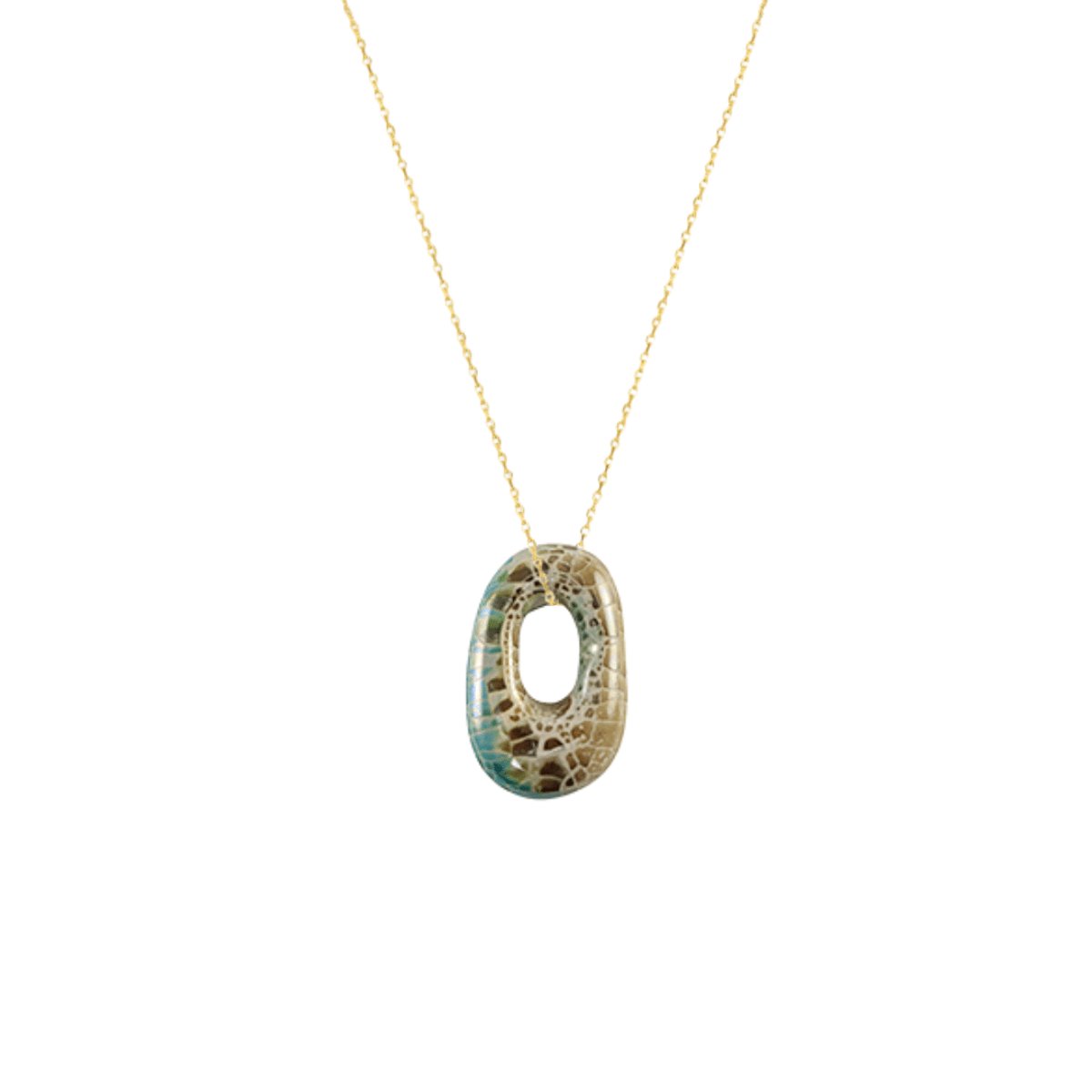 Planet Pink - Ketting crocodile goud - Stainless Steel - Roestvrij Staal rvs - Waterproof