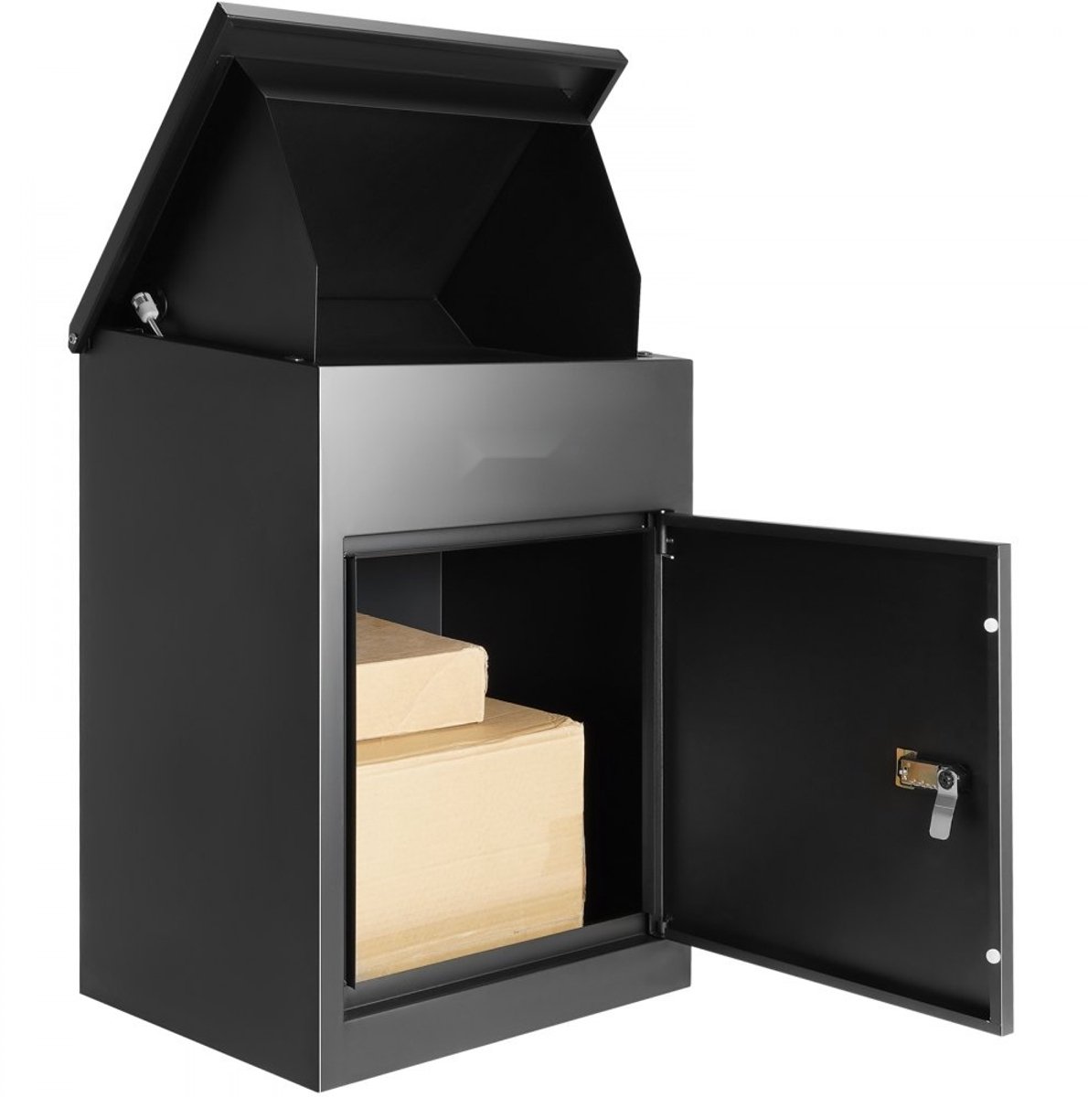 Pakketbrievenbus - Stalen Pakketbox - 44 x 35 x 58,3 cm - Capaciteit 15–20 kg - Codeslot - Antidiefstal Inwerpopening - Binnenscharnieren - Weerbestendig