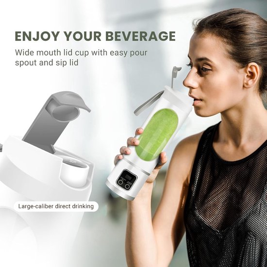 Daity 1 stuk - Sapcentrifuge - Fruit- en groentesapcentrifuge - Draagbare USB elektrische sapcentrifuge - 450 ml - Geschikt voor smoothies en crèmes - 12 messen (80*80*255 mm) van Merkloos — afbeelding 5