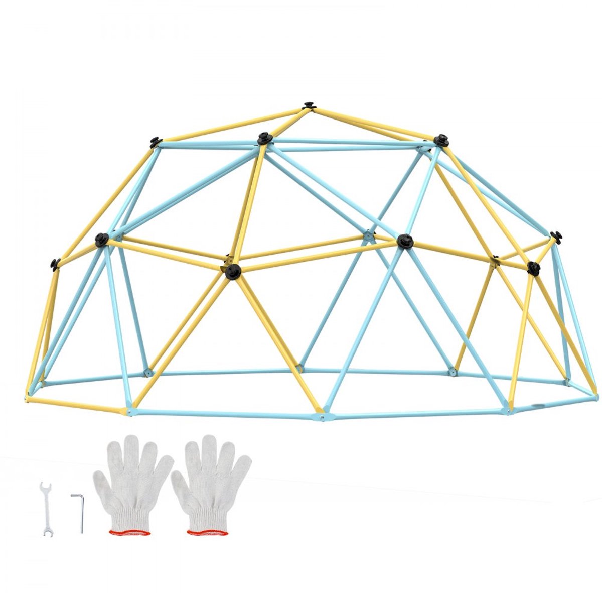 Klimkoepel voor kinderen - Geometrische koepel klimrek - Diameter 3,66 m - Draagvermogen 340 kg - Met klimgrepen - Voor 3-10 jaar - Buitenspeeltoestel Tuin