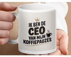 Mok Ik Ben De CEO Van Mijn Koffiepauzes, Koffie mok, grappige mok, bureau mok, cadeau voor koffieliefhebber, theemok