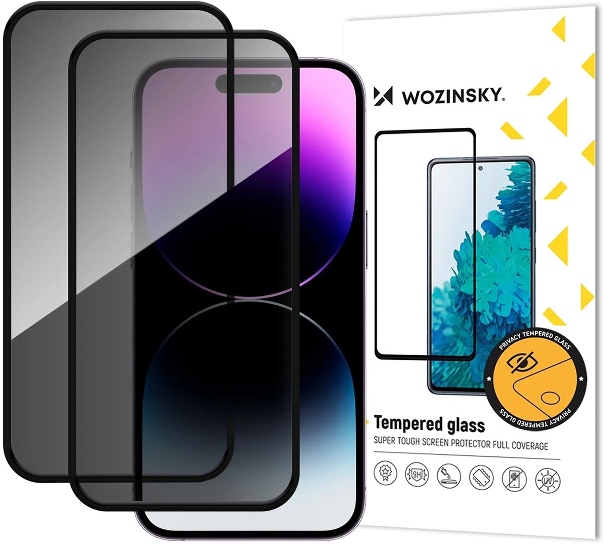 Wozinsky Gehard Glas Privacyglas Voor Iphone 17 Pro Max Set 2
