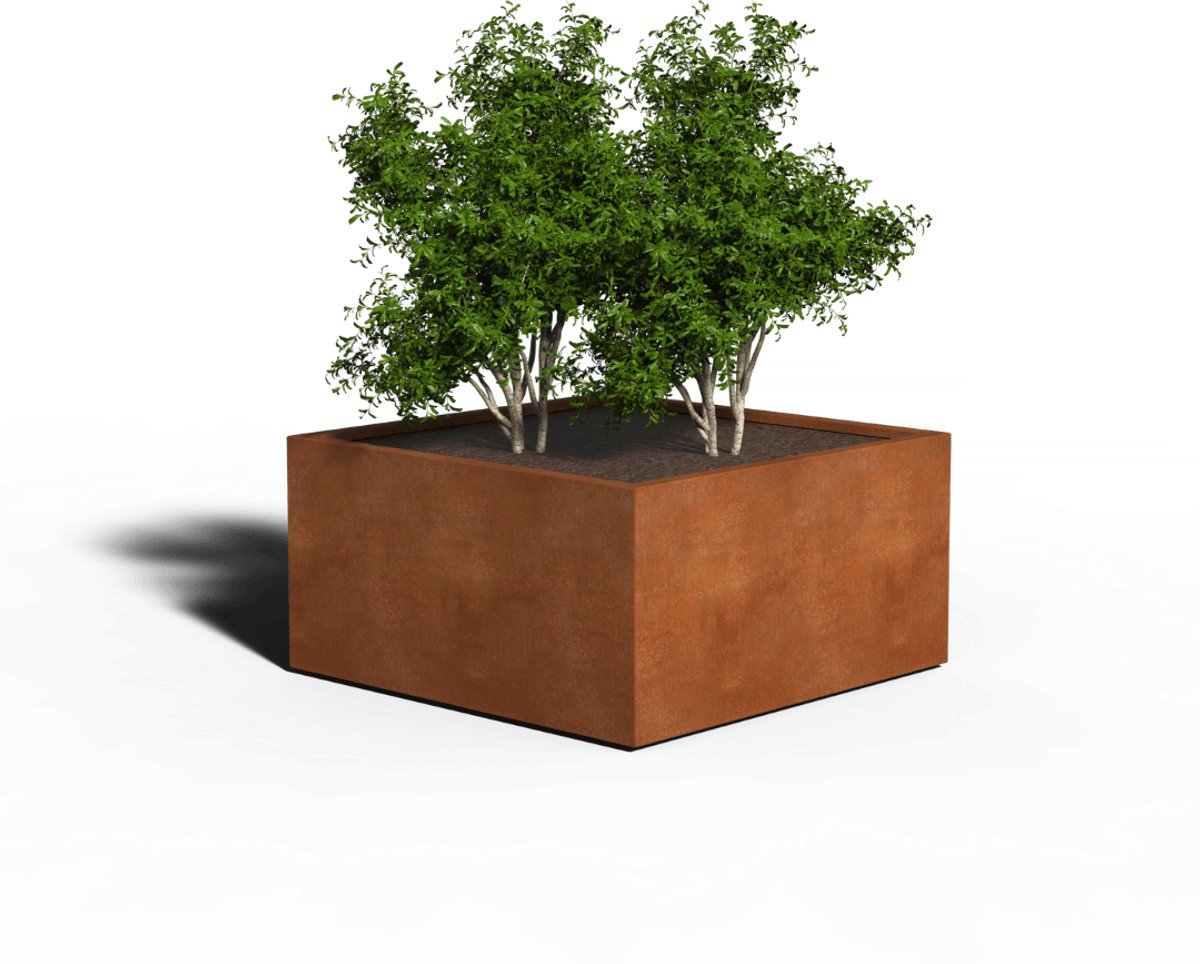 Cortenstaal Plantenbak Vierkant | Gelast | 120 x 120 x 40 | Zonder bodem