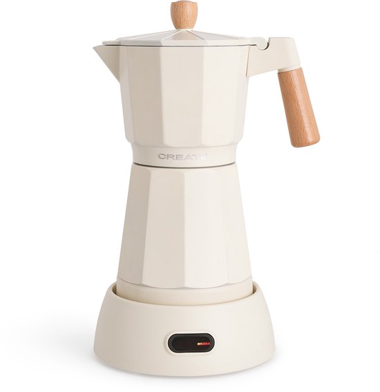 CREATE - Cafetière italienne électrique avec fonction maintien au chaud - Blanc cassé - THERA MOKA ÉLECTRIQUE
