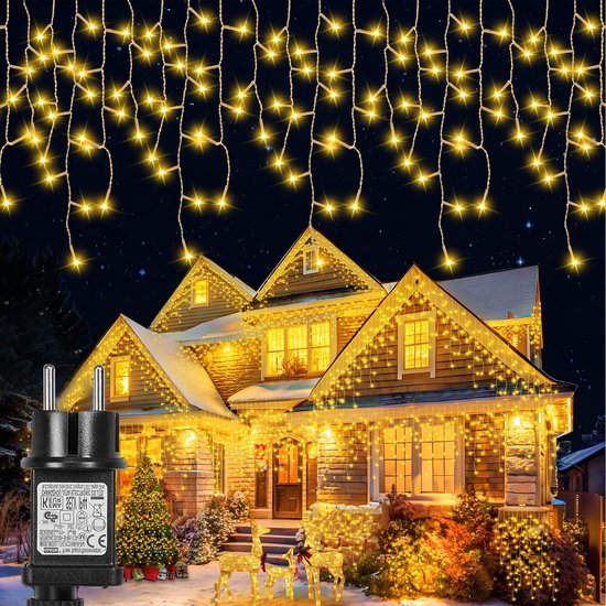 HOSPAOP Led-lichtketting met ijsregen voor buiten, wit, 400 leds