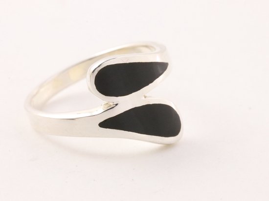 Bague en argent avec onyx - taille 20
